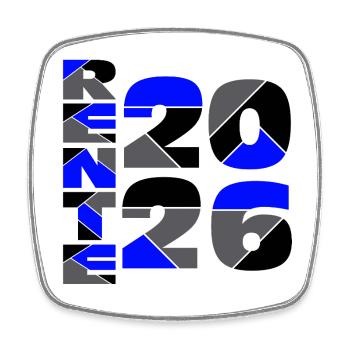 Pension Annual figures 2026 - Square fridge magnet - white - Front