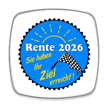 Rente 2026 , Ziel erreicht - Viereckiger Kühlschrankmagnet - Weiß - Vorne