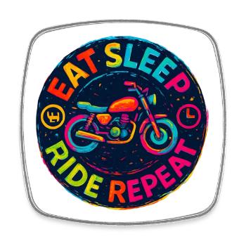 Eat Sleep Ride Repeat - Motorcycle - Biker - Square fridge magnet - white - Front