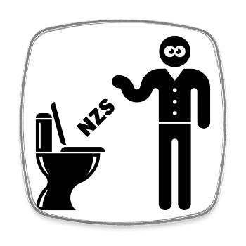 NZS In’s Klo, In Die Toilette! Gegen Rechts Black - Viereckiger Kühlschrankmagnet - Weiß - Vorne