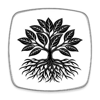 Plante avec des racines - Magnet carré - blanc - Devant