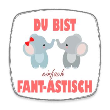 Du Bist Einfach Fantastisch Elefantenfreunde - Viereckiger Kühlschrankmagnet - Weiß - Vorne