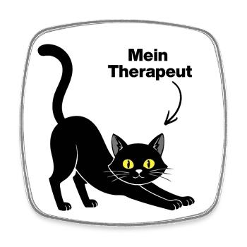 MON CHAT EST MON THÉRAPEUTE😻 CATLOVER NEZ POILU - Magnet carré - blanc - Devant