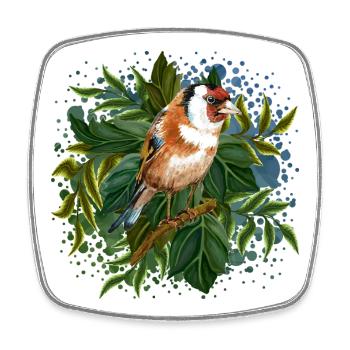 Bunter Vogel - Viereckiger Kühlschrankmagnet - Weiß - Vorne