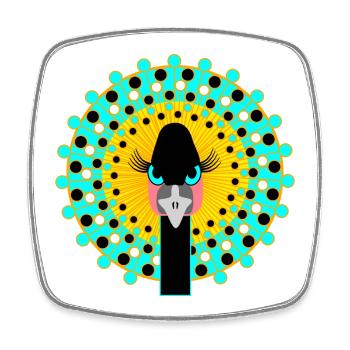 Pouvoir des filles oiseaux - Magnet carré - blanc - Devant