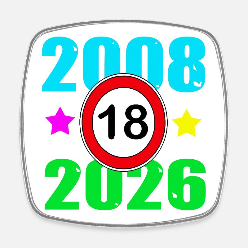 18e anniversaire 2026 - Magnet carré - blanc