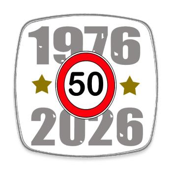 50th anniversary 1976-2026 - Square fridge magnet - white - Front