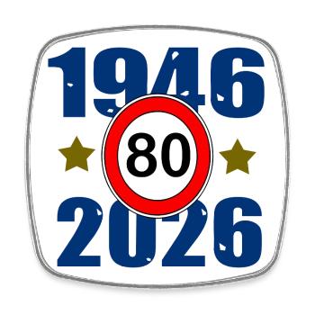 80e anniversaire 1946–2026 - Magnet carré - blanc - Devant