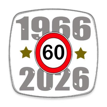 60e anniversaire 1966–2026 - Magnet carré - blanc - Devant