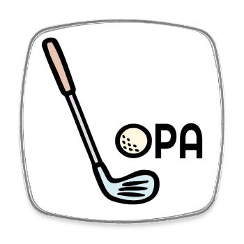 Golf Grandpa Golf Clubs - Square fridge magnet - white - Front