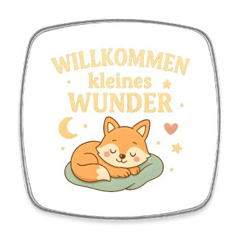 Willkommen kleines Wunder Fuchs Variante - Viereckiger Kühlschrankmagnet - Weiß - Vorne