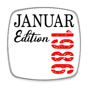41. Geburtstag Januar 1986 - Viereckiger Kühlschrankmagnet - Weiß - Vorne