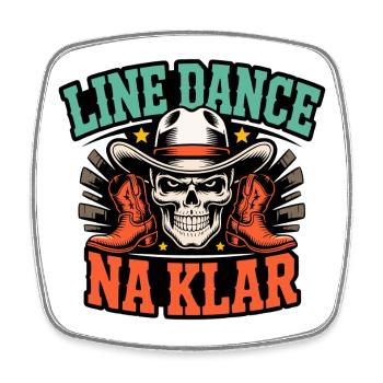 Line Dance Na Klar Skull Cowboy - Viereckiger Kühlschrankmagnet - Weiß - Vorne