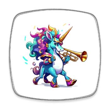 Unicorn Trumpet Color Spell - Square fridge magnet - white - Front