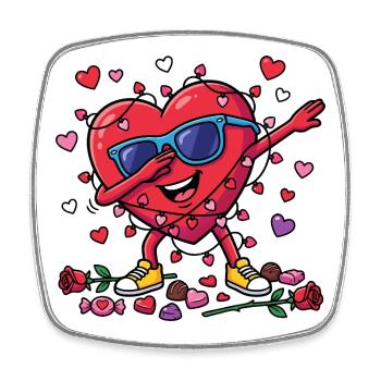 Cœur drôle de cœur pour la Saint-Valentin - Magnet carré - blanc - Devant