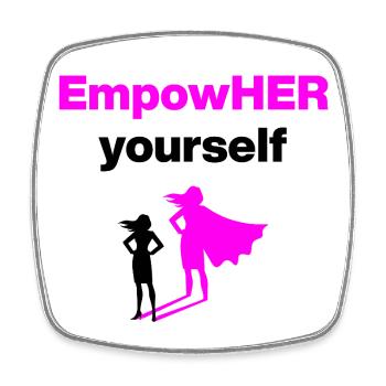 EMPOHER YOURSELF PINK EMPOWERMENT SUPERHELDIN - Viereckiger Kühlschrankmagnet - Weiß - Vorne