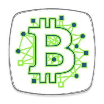 Crypto technologique de circuit de circuit Bitcoin - Magnet carré - blanc - Devant