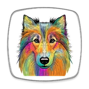 collie - Square fridge magnet - white - Front