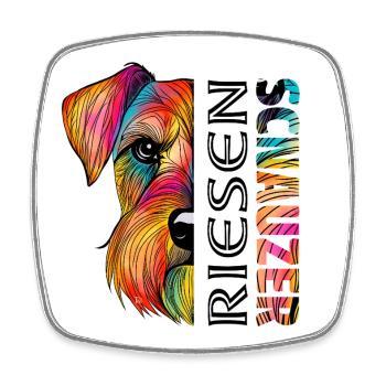 Schnauzer - Square fridge magnet - white - Front