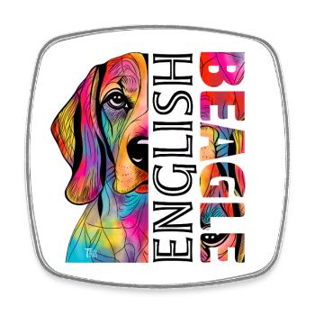 Beagle - Viereckiger Kühlschrankmagnet - Weiß - Vorne