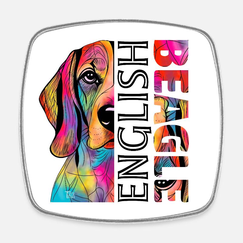 Beagle - Square fridge magnet - white