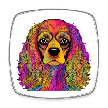 Cavalier King Charles Spaniel - Viereckiger Kühlschrankmagnet - Weiß - Vorne