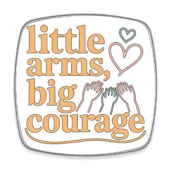 Pediatric Nurse Little Arms Big Courage Kids Nurse - Square fridge magnet - white - Front