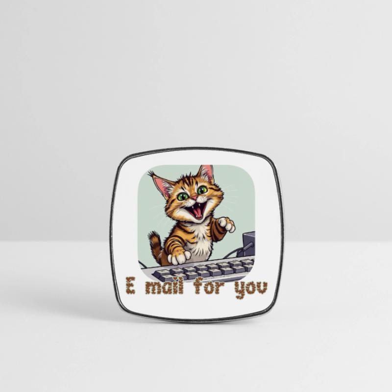 Cat composition: Mail kitten on the PC Square fridge magnet