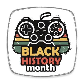 Black History Month Gaming-Controller Retro - Viereckiger Kühlschrankmagnet - Weiß - Vorne