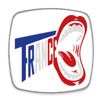 Trance Scream Retro Typography - Square fridge magnet - white - Front