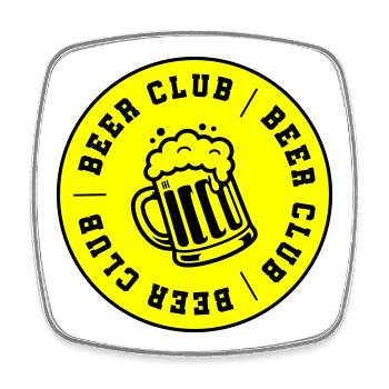 Beer Club Club Booze - Square fridge magnet - white - Front