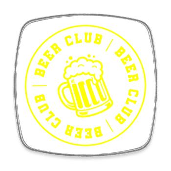 Beer Club Club Booze - Square fridge magnet - white - Front