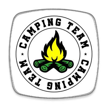 Équipe de camping Feu de camp - Magnet carré - blanc - Devant