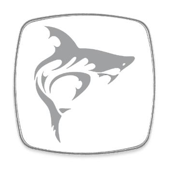 Shark - Square fridge magnet - white - Front
