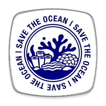 Save the Ocean - Square fridge magnet - white - Front