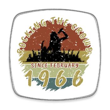 60th Birthday Rocking the crowd SNG 02/1966 - Square fridge magnet - white - Front