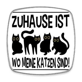 Katzen Katzenhalterin Katze Katzenmama Geschenk - Viereckiger Kühlschrankmagnet - Weiß - Vorne