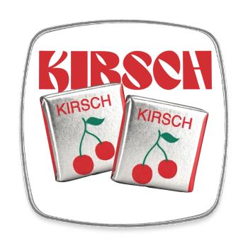 Halloren Frukas Kirsche - Viereckiger Kühlschrankmagnet - Weiß - Vorne