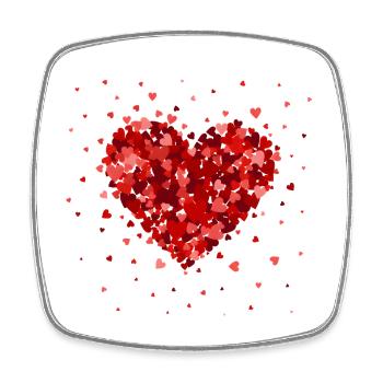 Design de cœur pour la Saint-Valentin – Ambiances amour et romance - Magnet carré - blanc - Devant