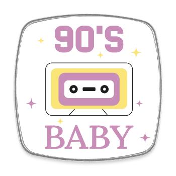 90s Baby SVG – Retro 90er Design - Viereckiger Kühlschrankmagnet - Weiß - Vorne