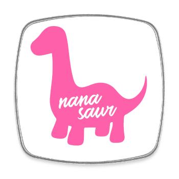 Famille de grand-mères dinosaures roses Nanasaur - Magnet carré - blanc - Devant