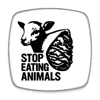 Chemise Stop Animal Cruelty - Magnet carré - blanc - Devant