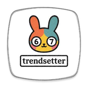 Bunny 67 : Créateur de tendances - Magnet carré - blanc - Devant