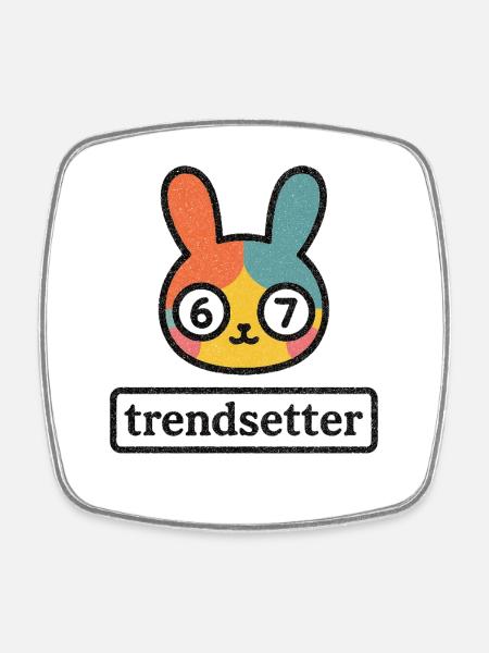 Bunny 67: Trendsetter - Square fridge magnet - white