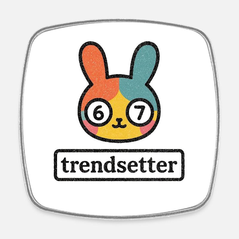 Bunny 67: Trendsetter - Square fridge magnet - white