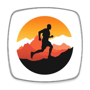 Running – Symbol of freedom - trail logo - Square fridge magnet - white - Front