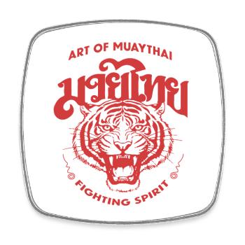 KUNST DES MUAY - Viereckiger Kühlschrankmagnet - Weiß - Vorne