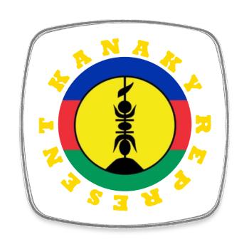 KANAKY REPRÄSENTIERT RUNDE - Viereckiger Kühlschrankmagnet - Weiß - Vorne