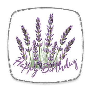 Lavender Birthday Bouquet Lavender Bouquet - Square fridge magnet - white - Front