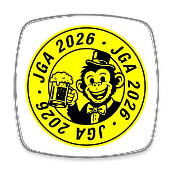 Jga 2026 Monkey Groom - Square fridge magnet - white - Front